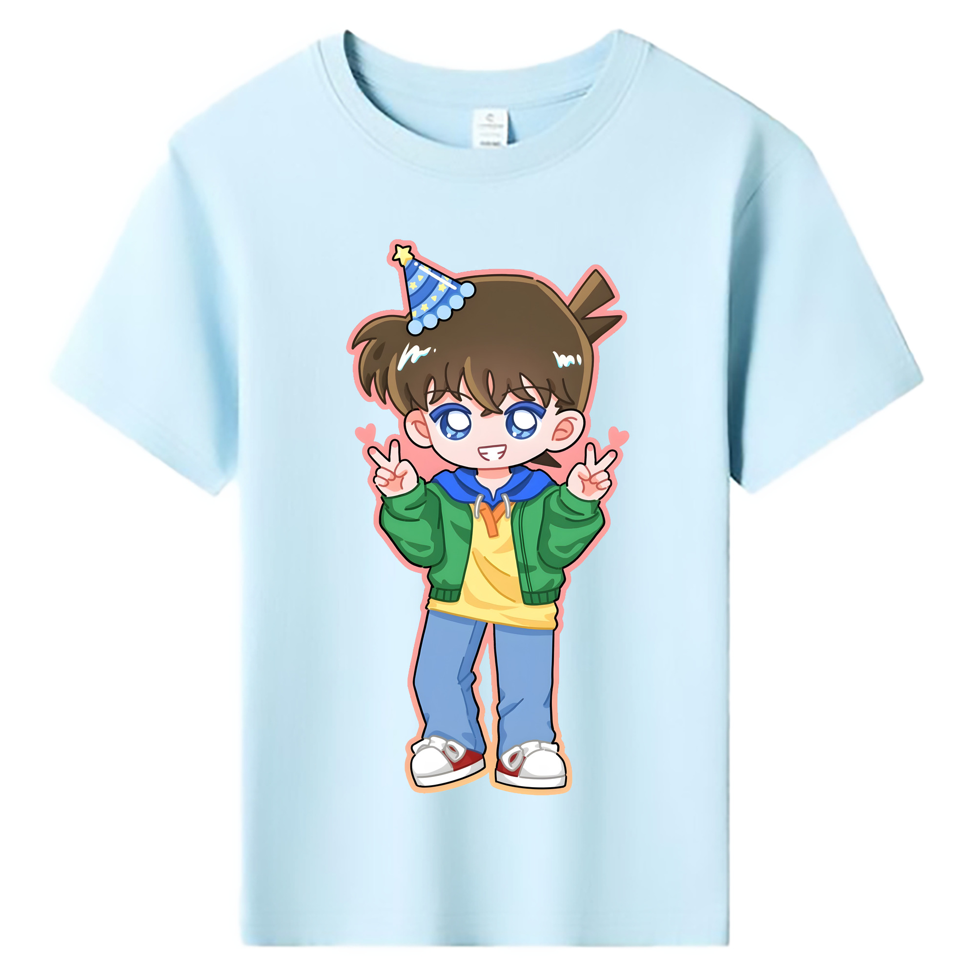 （画像用） 名探偵コナン 江戸川 コナン Detective Conan Conan Edogawa 綿100％キッズTシャツ（フロントプリント）